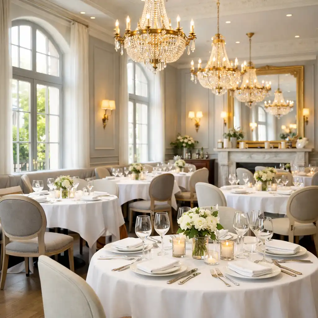 Intérieur lumineux et élégant du restaurant Veloorique