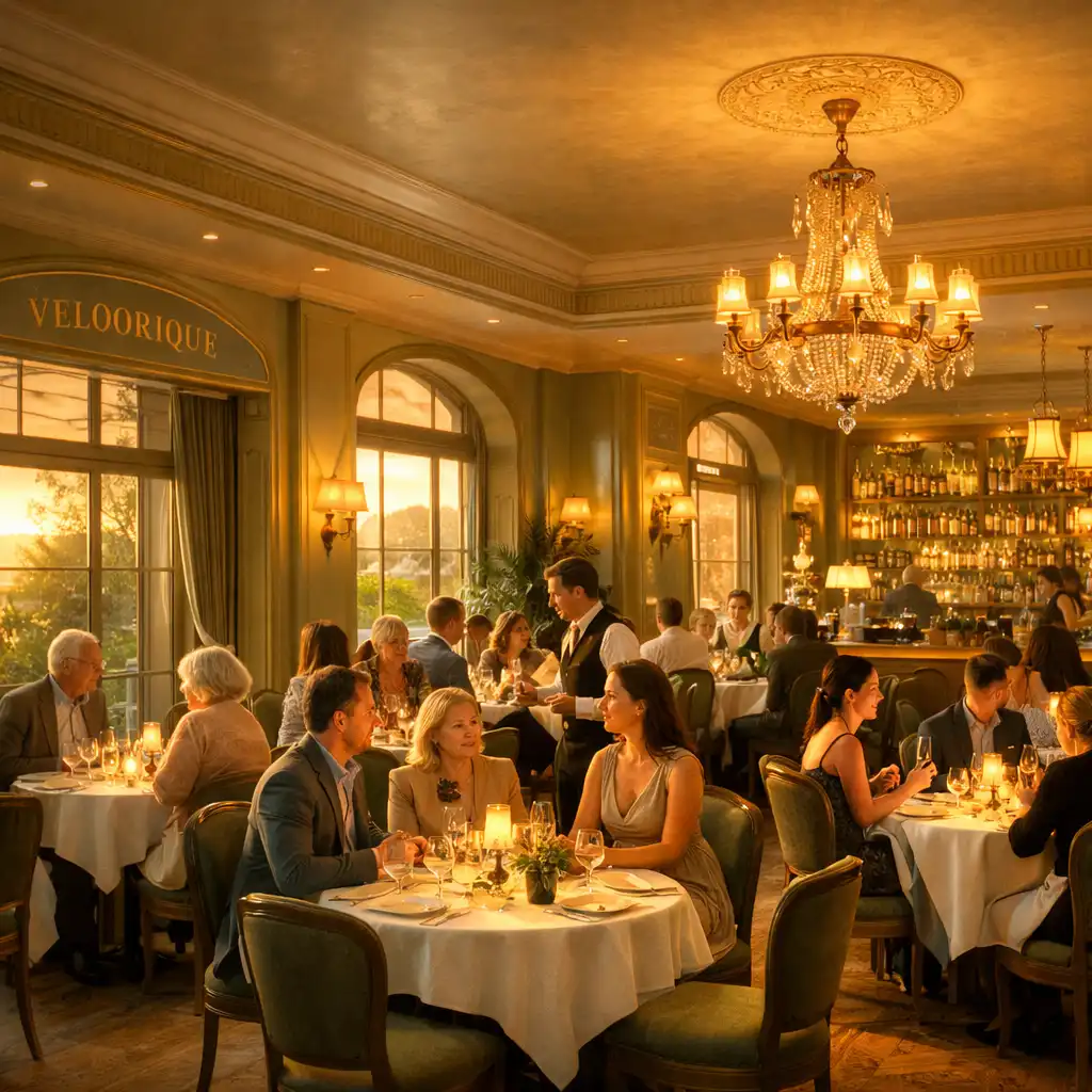 Ambiance lumineuse et élégante du restaurant Veloorique