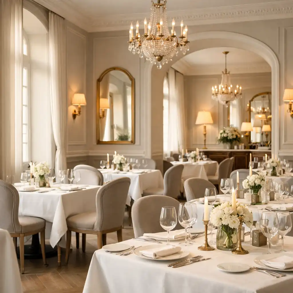 Intérieur lumineux et élégant du restaurant Veloorique