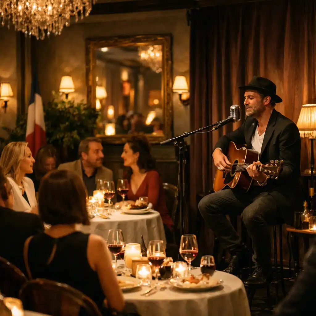 Musiciens live dans une ambiance chic et conviviale chez Veloorique