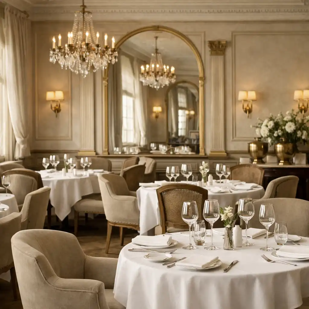 Intérieur lumineux et élégant du restaurant Veloorique